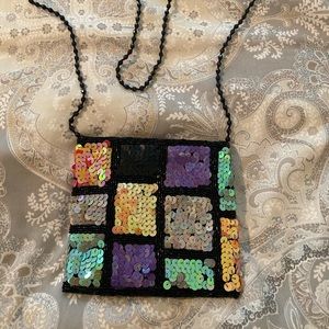 Valerie Stevens multi colored sequence bag
